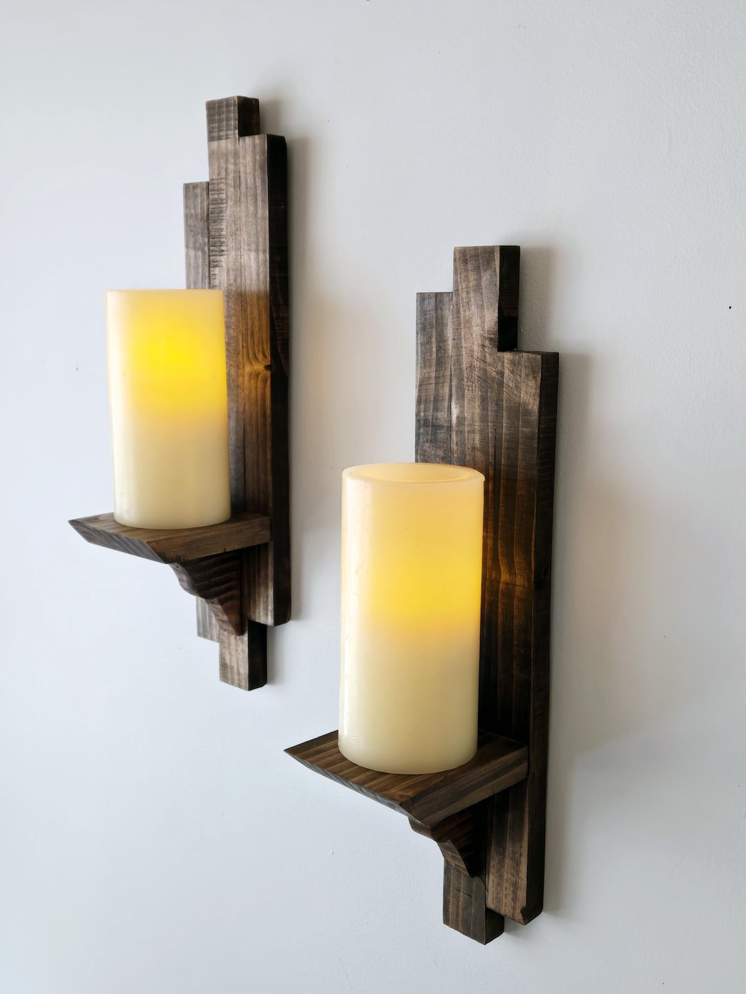 Wooden Wall Candle Holdersnull