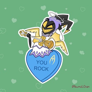 Adam Hazbin Hotel Chibi Candy Heart Valentine Vinyl Sticker