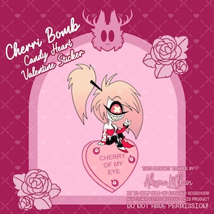 Chibi Cherri Bomb Valentine Candy Herz Aufkleber