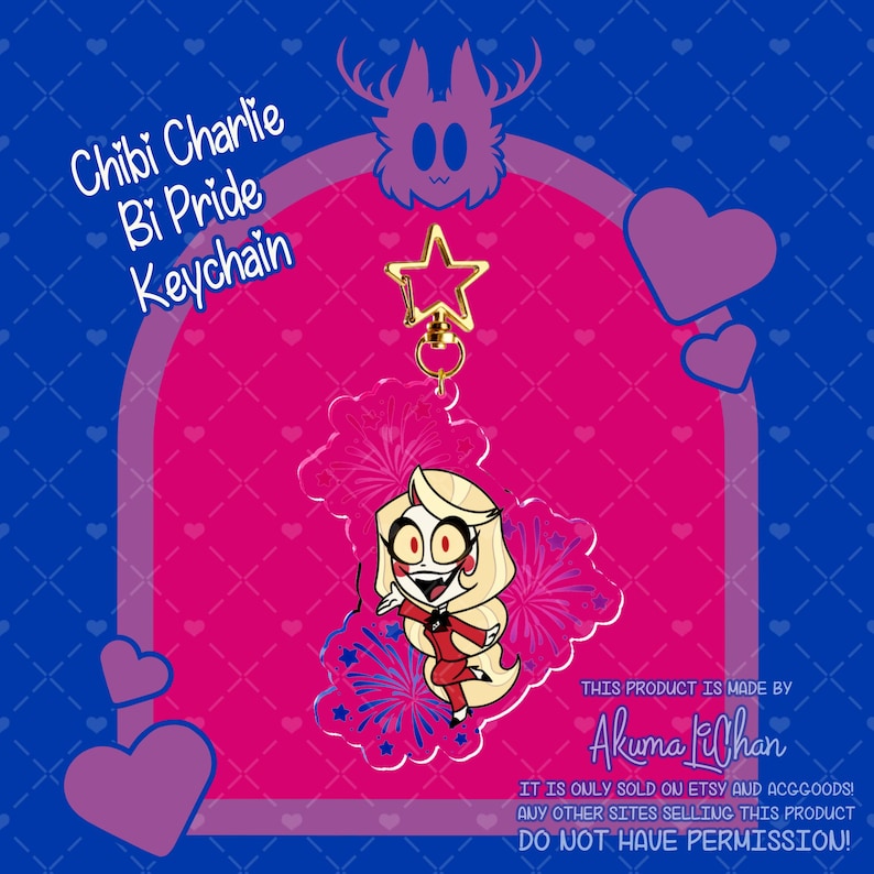 Chibi Charlie Bi Pride Keychain image 1