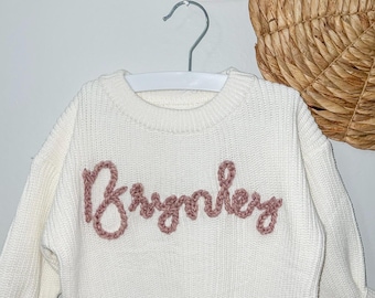 Hand Embroidered name sweater