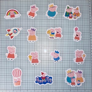 Peppa Pig Holographic Stickers - Waterproof Vinyl Decals - Set of 15