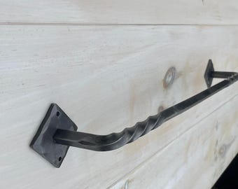 Unique Handcrafted Towel Bar with Twist Design - Metal Bathroom Decor