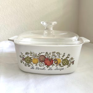Vintage CorningWare Spice O &#39;Life A-1 1 / 2-B Backform - 1,5 Liter Quadratisch mit Deckel