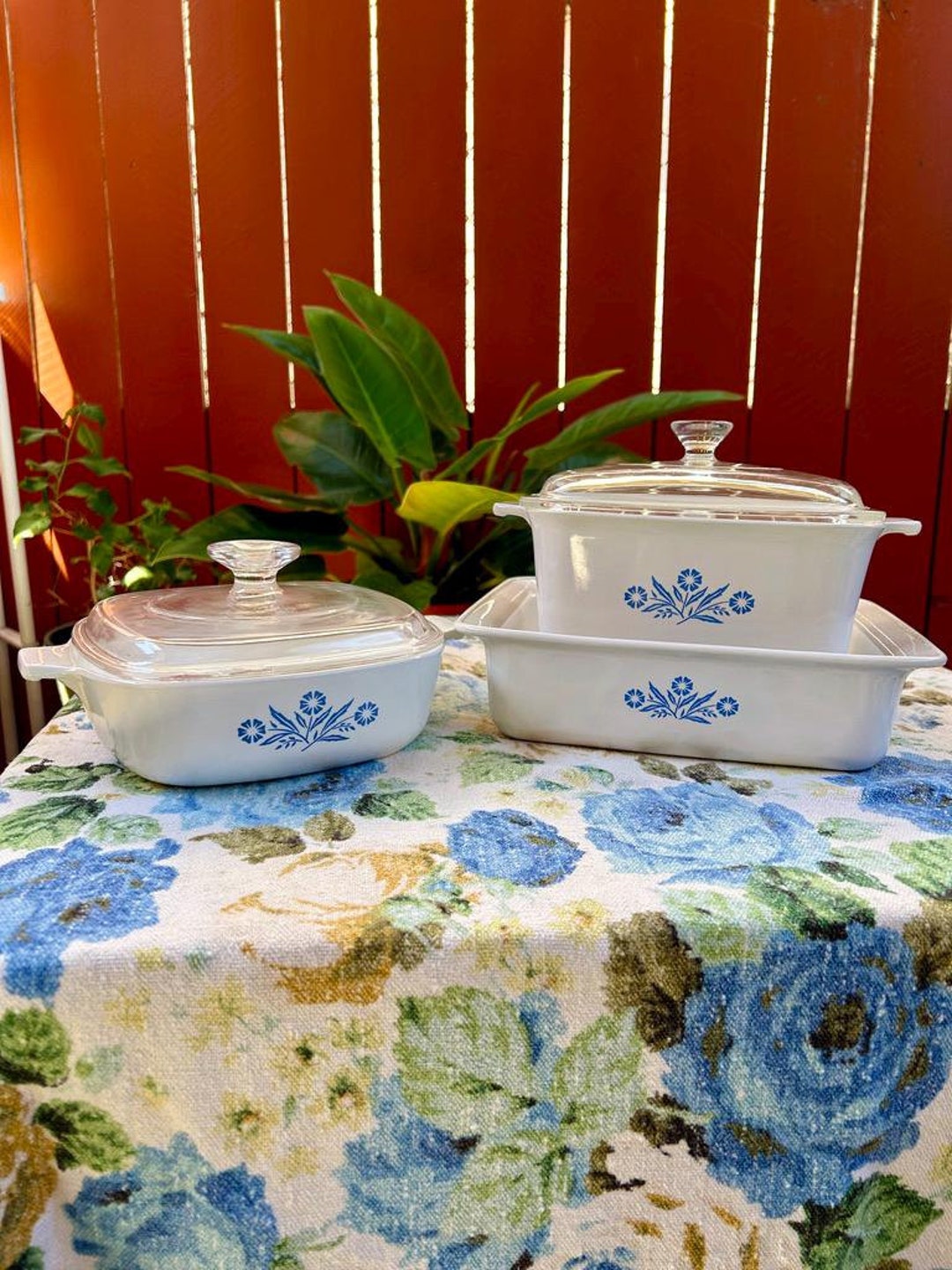 Vintage Corningware Blue Cornflower Cookware, Casserole Dish, Square ...