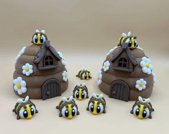 Bee Fidget Toy – 3D Printed Hive with Articulated Bees