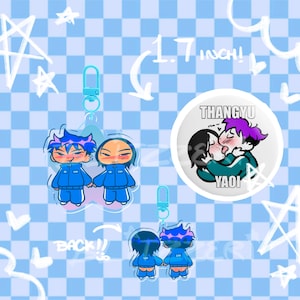 thangyu keychain and yaoi button!!