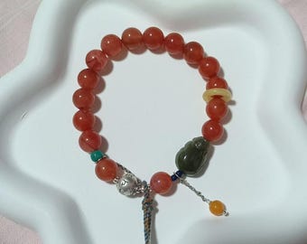 Certified Red agate bracelet , red agate,  bracelet, 南红