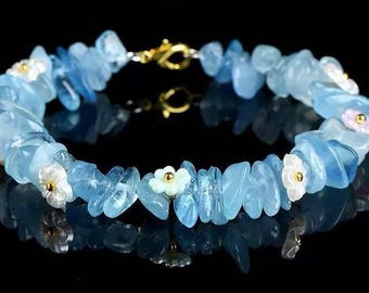 Aquamarine Chip Bracelet