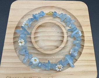 Aquamarine Chip Bracelet
