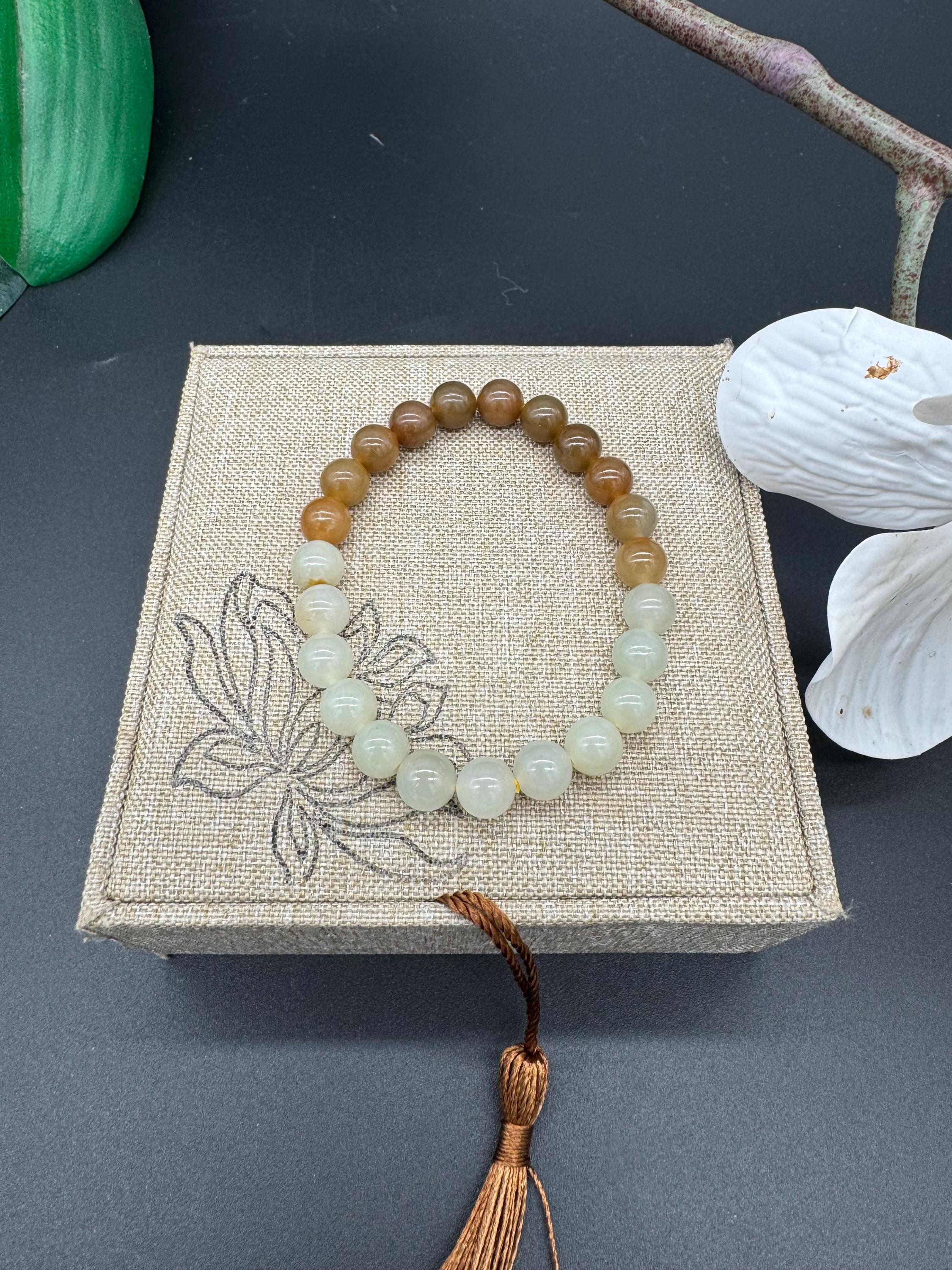 Certified 8mm jade bracelet, Nephrite Jade, Natural Jade, bracelet