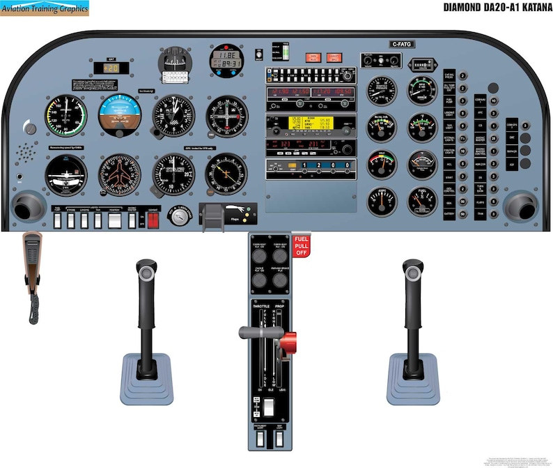 Diamond DA20-A1 Katana IFR Version 1 Aircraft Cockpit Training Poster ...