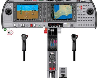 Diamond DA42 L360 Aircraft Cockpit Training Poster - Flight Schools, Pilots, Enthusiasts