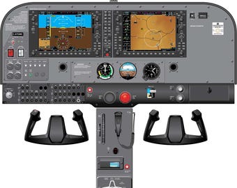 Cessna 172SP Nav III G1000  GFC700 Aircraft Cockpit Training Poster - Flight Schools, Pilots, Enthusiasts