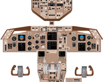 Boeing 757-200 Aircraft Cockpit Training Poster - Flight Schools, Pilots, Enthusiasts