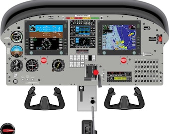 Piper PA28 Warrior III Cockpit Training Poster - Flygskolor, Piloter, Entusiaster