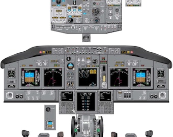Boeing 737-800 Aircraft Cockpit Training Poster - Flight Schools, Pilots, Enthusiasts