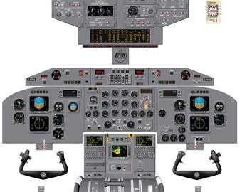 Bombardier Dash 8-300 EFIS Aircraft Cockpit Training Poster - Flight Schools, Pilots, Enthusiasts