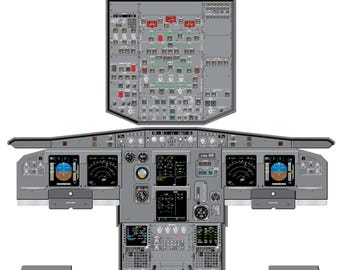 Airbus A320 Aircraft Cockpit Training Poster - Flight Schools, Pilots, Enthusiasts