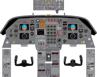 Dassault Falcon 50 Aircraft Cockpit Training Poster - Flight Schools, Pilots, Enthusiasts