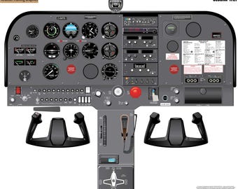 Cessna 172P Aircraft Cockpit Training Poster - Flight Schools, Pilots, Enthusiasts