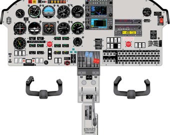 Piper PA44 Seminole Version 2.0 Aircraft Cockpit Training Poster - Flight Schools, Pilots, Enthusiasts