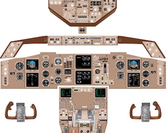 Póster de entrenamiento de cabina del Boeing 767-300: escuelas de vuelo, pilotos y aficionados
