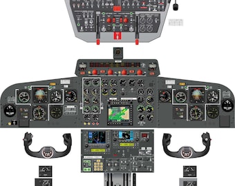 CASA-212 Aircraft Cockpit Training Poster - Flight Schools, Pilots, Enthusiasts