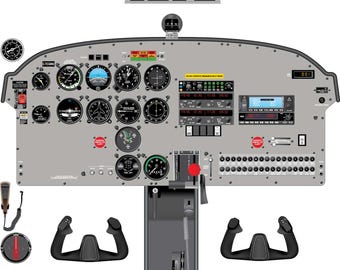 Piper PA28 Archer GPS Aircraft Cockpit Training Poster - Flight Schools, Pilots, Enthusiasts