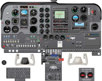 Beechcraft Baron Aircraft Cockpit Training Poster - Flight Schools, Pilots, Enthusiasts