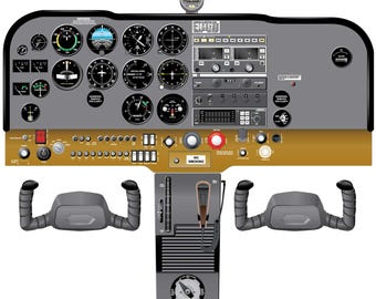 Cessna 172N Aircraft Cockpit Training Poster - Flight Schools, Pilots, Enthusiasts