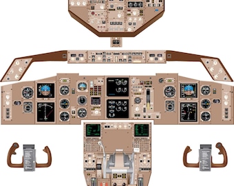 Póster de entrenamiento de cabina del Boeing 767-400: escuelas de vuelo, pilotos y aficionados