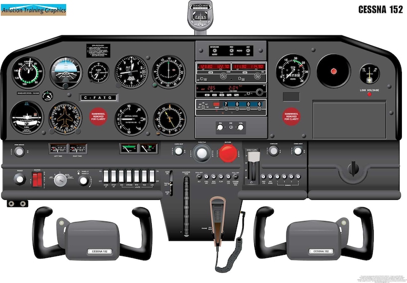 Cessna 152 Version 2.0 Aircraft Cockpit Training Poster - Flight ...