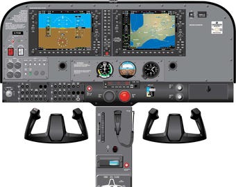 Cessna 172SP G1000 Aircraft Cockpit Training Poster - Flight Schools, Pilots, Enthusiasts