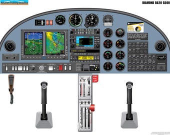 Diamond DA20 G500 Aircraft Cockpit Training Poster - Flight Schools, Pilots, Enthusiasts