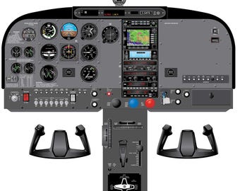 Cessna 182 Aircraft Cockpit Training Poster - Flight Schools, Pilots, Enthusiasts