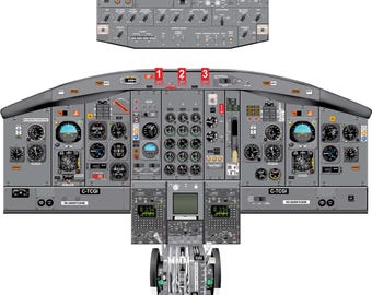 ボーイング 747-100-200-300-SP コックピット ポスター（フライト