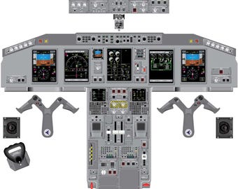 Embraer 170 / 190 Aircraft Cockpit Training Poster - Flight Schools, Pilots, Enthusiasts
