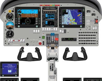 Piper PA44 Seminole Avidyne Aircraft Cockpit Training Poster - Flight Schools, Pilots, Enthusiasts