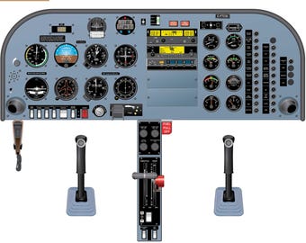 Diamond DA20-A1 Katana VFR Aircraft Cockpit Training Poster - Flight Schools, Pilots, Enthusiasts