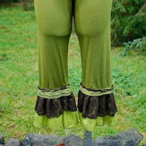 Light Green & Brown Lace Bamboo Lycra Bloomers