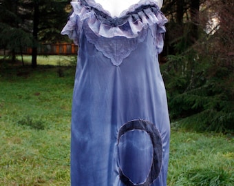 Lilac Purple Crescent Moon Up-Cycled Slip Dress