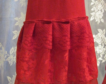 Red Bamboo Lycra and Lace Bloomers