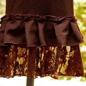 Earthy Brown Bamboo Lycra Bloomers with Chiffon Trim image 2