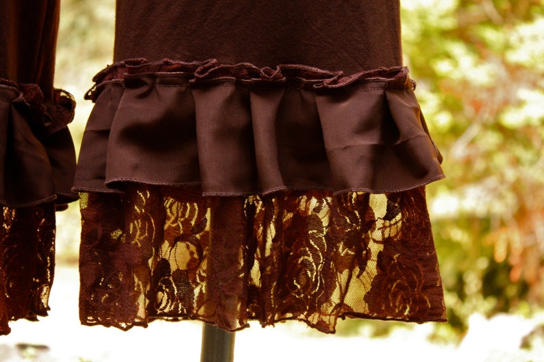 Earthy Brown Bamboo Lycra Bloomers with Chiffon Trim image 2
