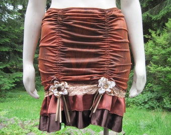 Beautiful Rusty Brown Up-Cycled Slip Skirt