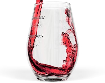 Wijnglas zonder steel, grappig cadeau wijnliefhebber, soms water, soms wijn, drinkstemming, wijnglascadeau, 11 75oz glas