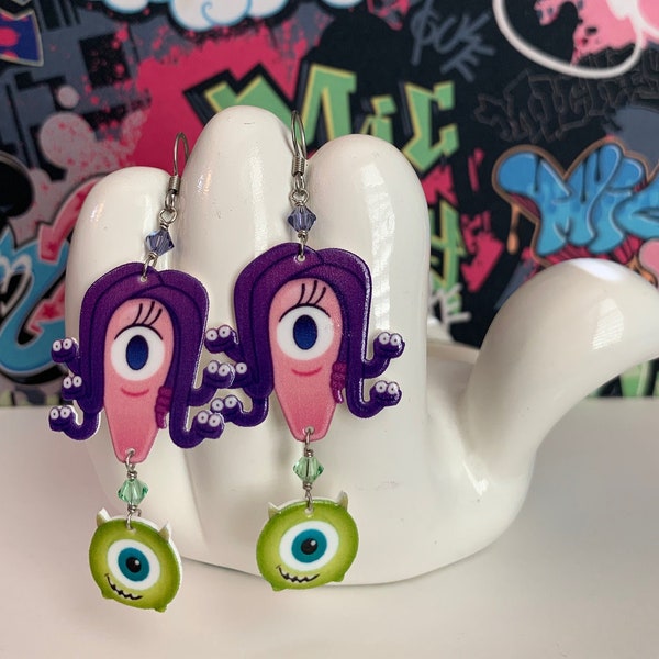 Monster's Inc Celia and Mike Dangle Earrings