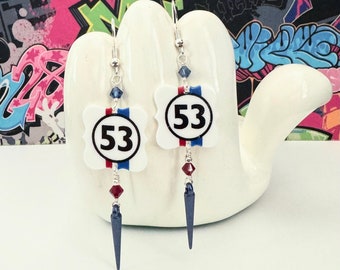 Disney Classic Herbie 53 The Love Bug Dangle Earrings