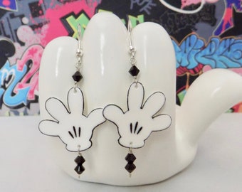 Mickey or Minnie Mouse Hands Dangle Earrings